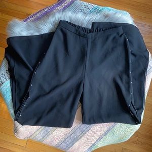 VTG Y2K Whimsigoth Dark Mystic Mob Wife Rhinestone Palazzo Disco Raver Pants